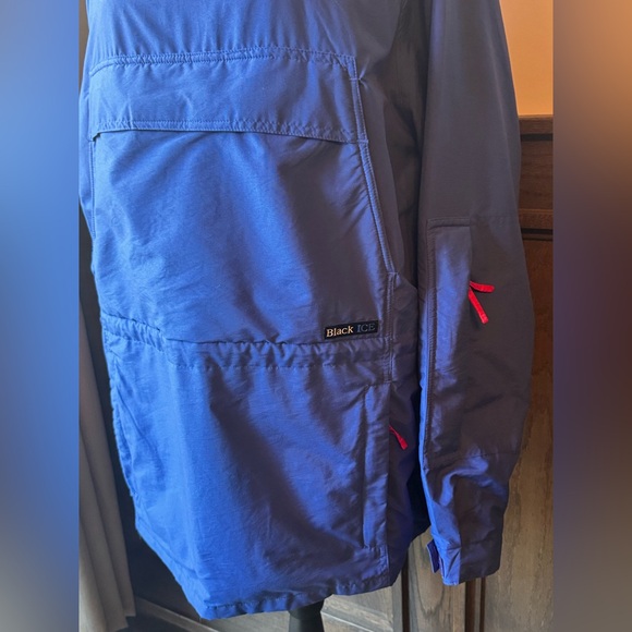 Black Ice vintage Blue Hooded Men's pullover Jacket - Picture 2 of 8
